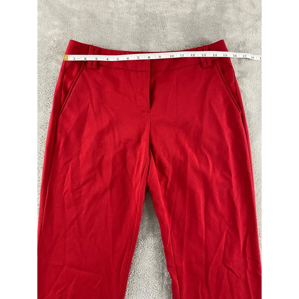 New York & Company Stretch Red Dress Pants Womens 12 Straight Leg Workwear